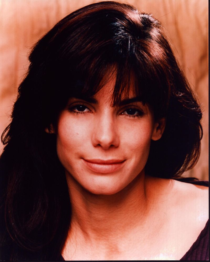 Sandra Bullock headshot photo print in brown top