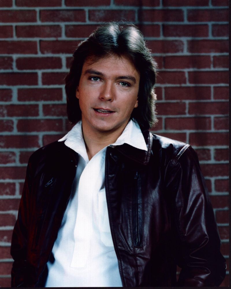 David Cassidy Photo Print in Leather Jacket and White Top.