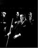 Jackie Gleason sitting with pool cue in The Hustler black and white photo print.