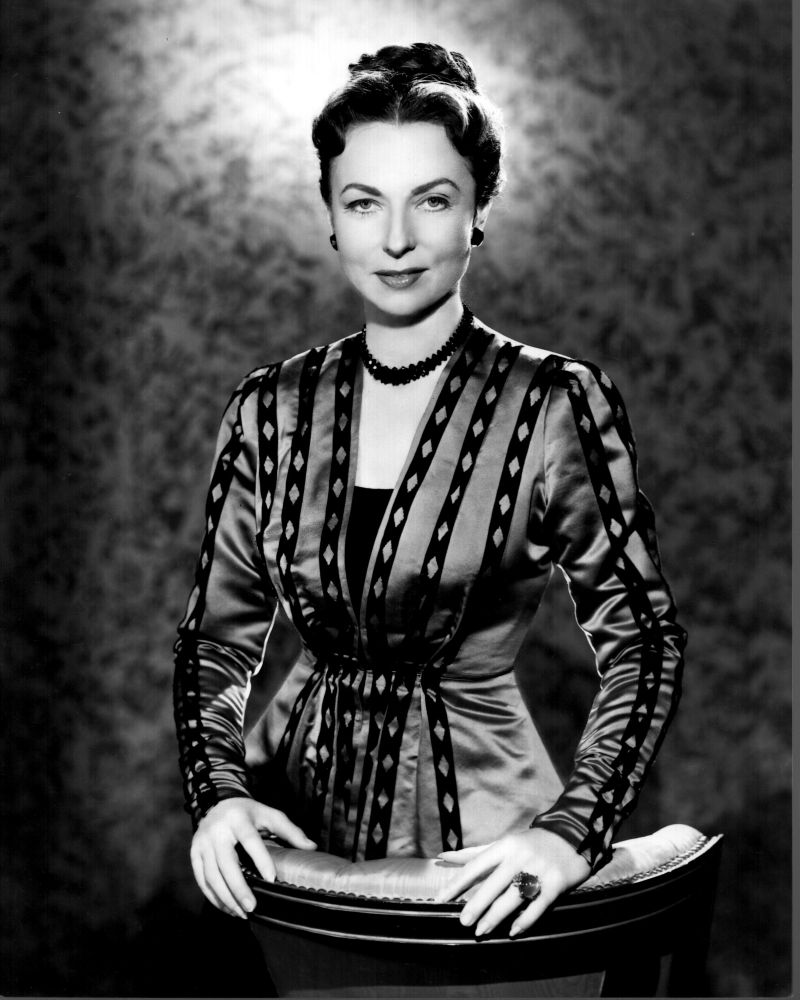 Agnes Moorehead in silk striped costume photo print