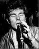 Van Morrison Singing Into Microphone Black and White Photo Print