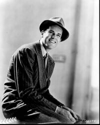 Henry Fonda black and white photo print in pinstripe suit with fedora