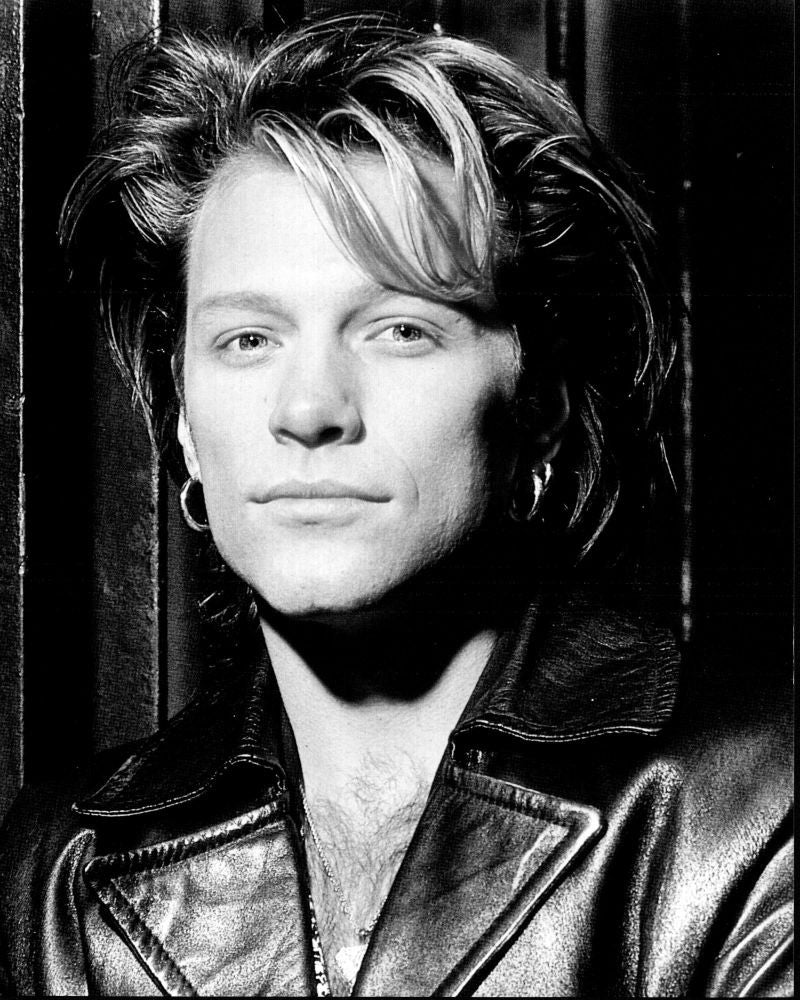 Jon Bon Jovi Black and White Photo Print in Leather Jacket - 8x10