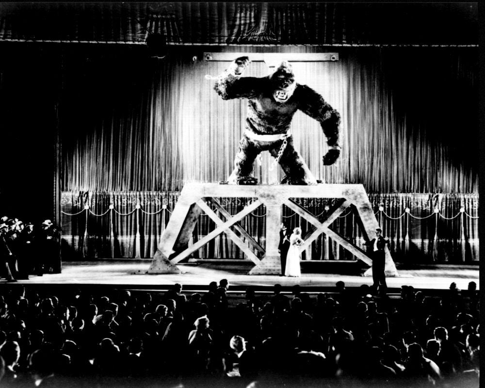 King Kong On Stage Black and White Photo Print - 8x10