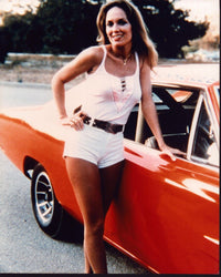 Catherine Bach Leaning On Car - The Dukes Of Hazzard Photo Print