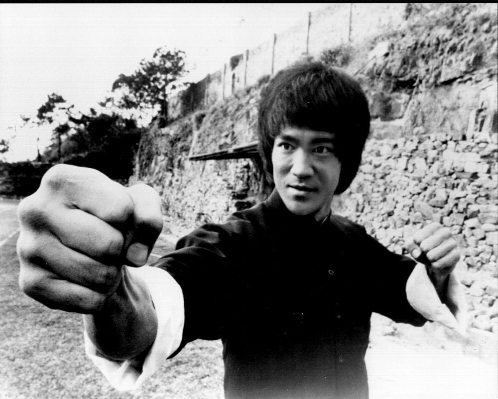Bruce Lee Black and White Punching Photo Print - 8x10