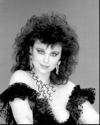 Delta Burke Off Shoulder Ruffle Top Black and White Photo Print