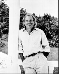 Jimmy Buffett Leaning on Post Black and White Photo Print (8x10)