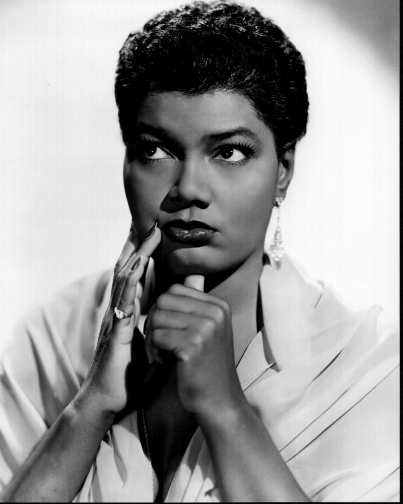 Pearl Bailey black and white photo print with hands by face