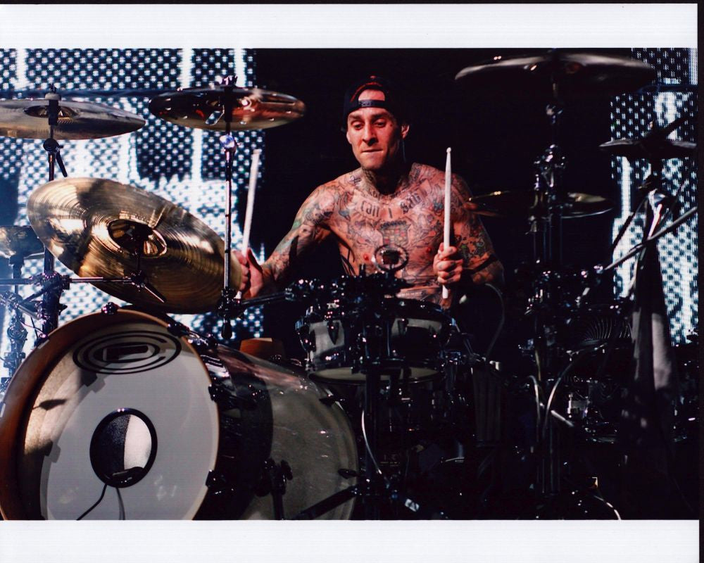 Travis Barker Shirtless Drumming Photo Print (8x10, 16x20, 24x30)