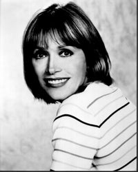 Tanya Roberts black and white photo print in striped shirt