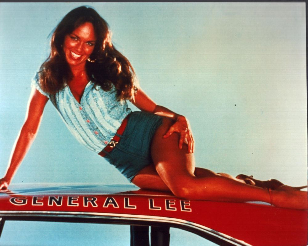 Catherine Bach on General Lee Car Photo Print from The Dukes of Hazzard