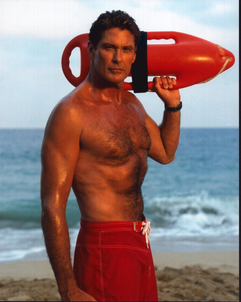 David Hasselhoff Baywatch Photo Print with Lifeguard Float (8x10)