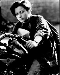 Edward Furlong on Motorcycle - Terminator 2: Judgment Day Black and White Photo Print (8x10)