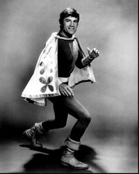 John Davey in costume as Shazam! black and white photo print.