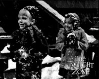 Children In The Snow Black and White Photo Print