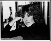 Black and white photo print of Stefanie Powers with her head on hand