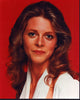 Lindsay Wagner headshot photo print on a red background