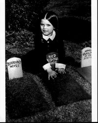 Lisa Loring as Wednesday Addams black and white photo print