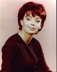 Barbara Steele headshot photo print in black sweater