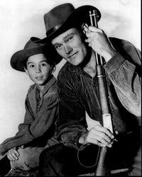 Johnny Crawford and Chuck Connors The Rifleman Black and White Photo Print