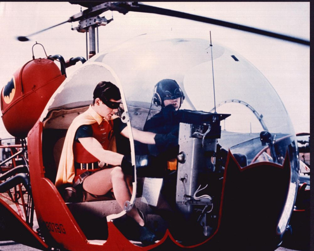 Burt Ward and Adam West in the Batcopter Photo Print