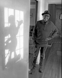 Floyd Norman in Walt Disney's House with Mickey Mouse Shadow Black and White Photo Print