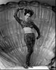 Merle Oberon black and white photo print wearing beaded outfit.