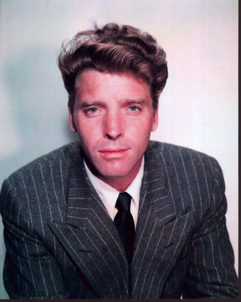 Burt Lancaster photo print in gray striped suit, showing classic Hollywood charm.
