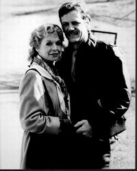 We'll Meet Again black and white photo print of Susannah York and Michael Shannon hugging.