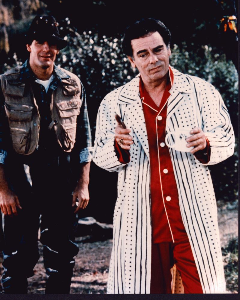 Scott Bakula and Dean Stockwell Quantum Leap photo print featuring fishing gear and pajamas.