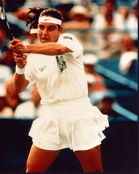 Arantxa Sánchez Vicario Playing Tennis Photo Print, vibrant sports image