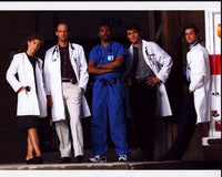 Cast of E.R. Loading Dock Photo Print featuring iconic TV characters.