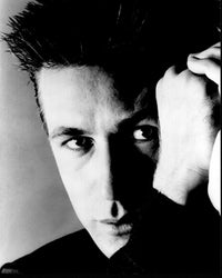 Alec Baldwin close-up black and white photo print.