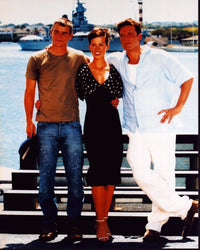 Photo print of Josh Hartnett, Kate Beckinsale, and Ben Affleck at Pearl Harbor event.