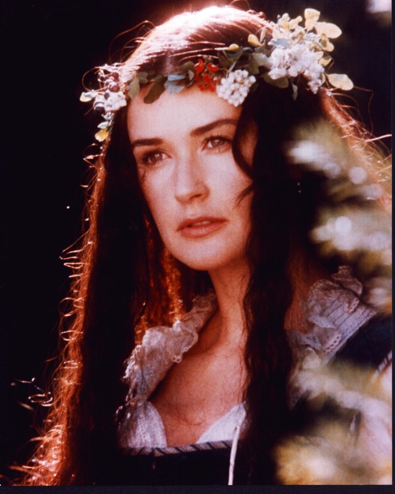 Demi Moore wearing a flower crown in The Scarlet Letter photo print.
