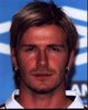David Beckham close-up photo print with silver earrings.