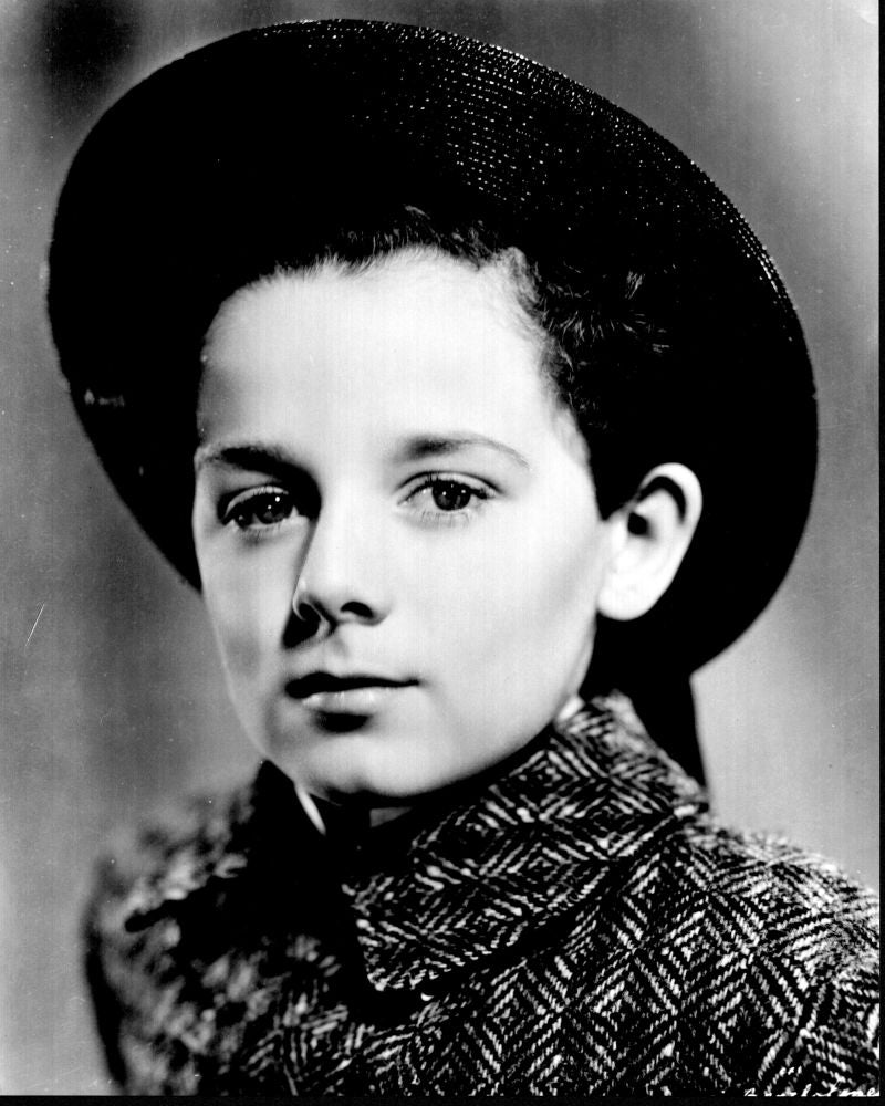 Freddie Bartholomew black and white photo print wearing a hat and tweed jacket.