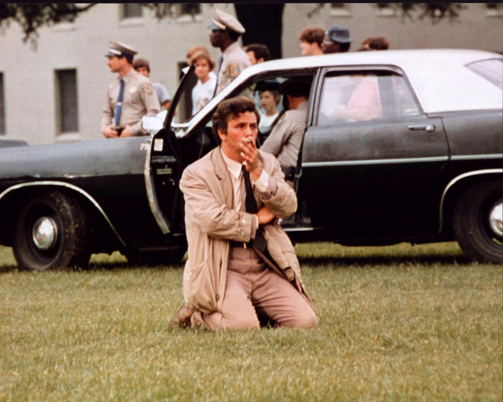 Peter Falk Columbo Photo Print - Kneeling in Grass (8x10)