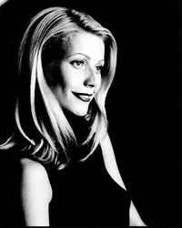 Gwyneth Paltrow Black and White Photo Print in Sleeveless Top