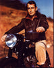 Alan Ladd in brown leather jacket on an Indian motorcycle photo print.