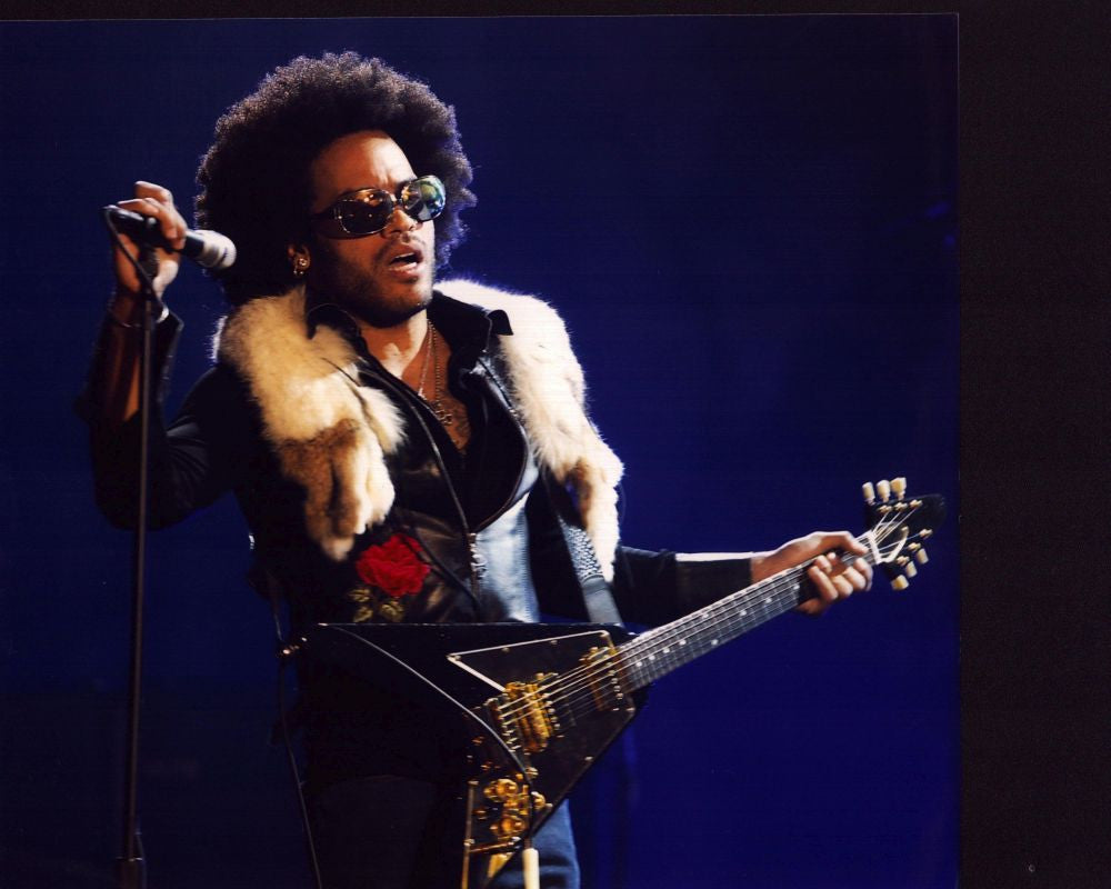 Lenny Kravitz On Stage Photo Print - Leather Jacket & Fur