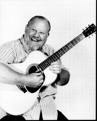 Burl Ives Playing Guitar Black and White Photo Print