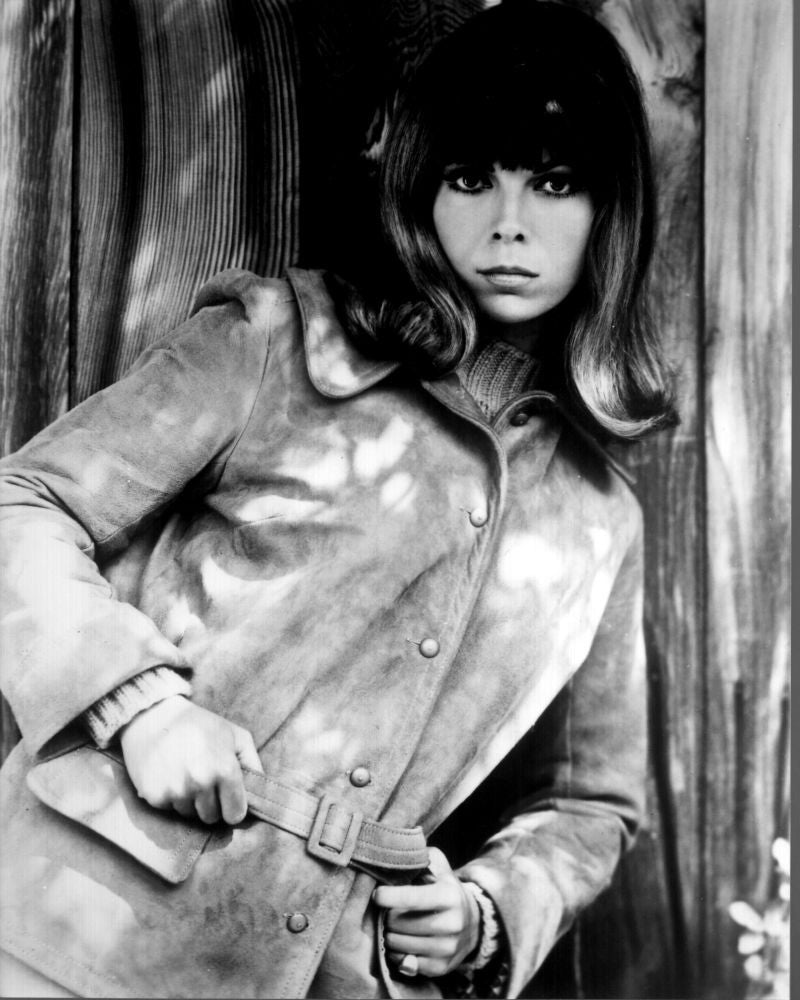 Nancy Sinatra Leaning on Wall Black and White Photo Print