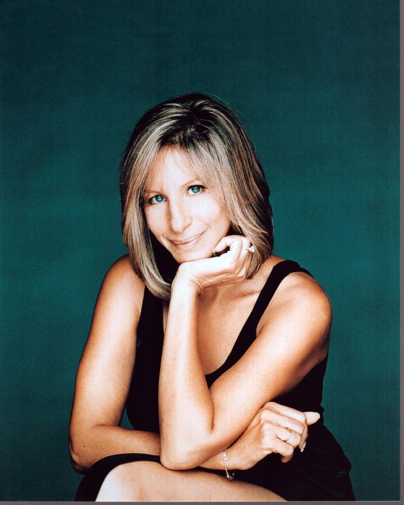 Barbra Streisand Portrait Photo Print with Green Background