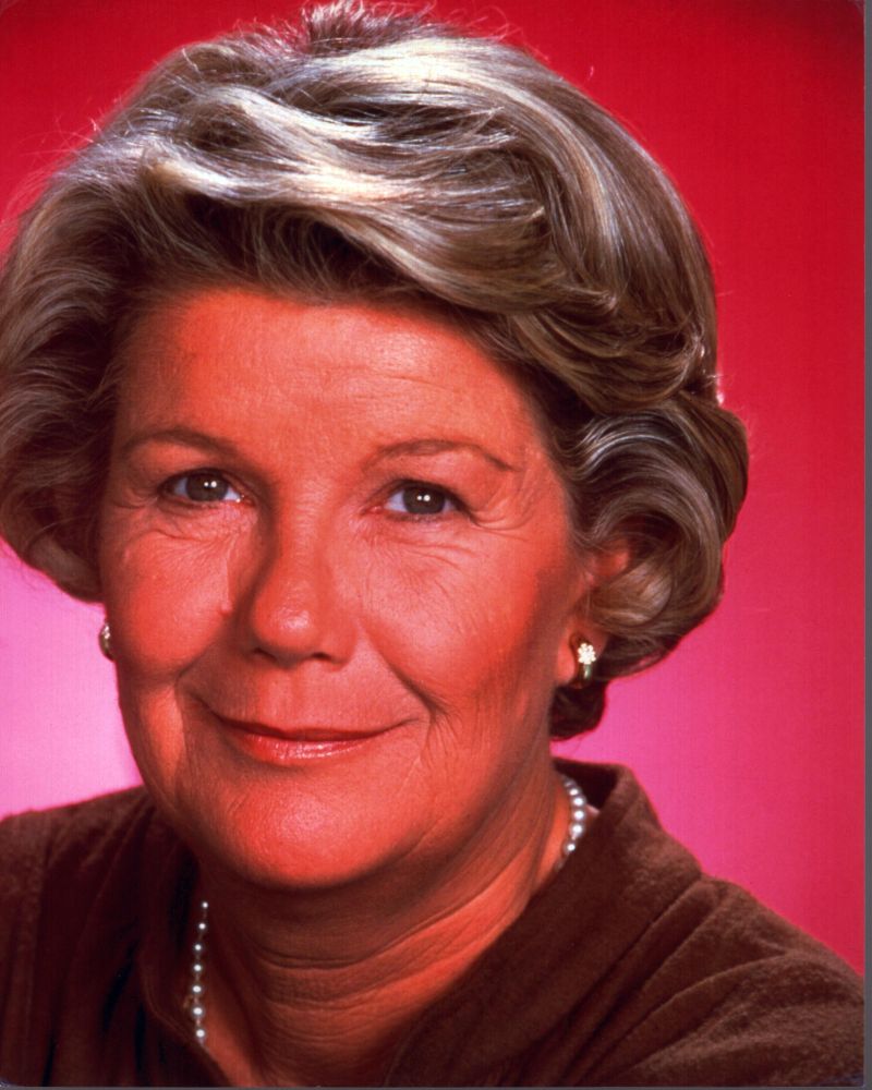Barbara Bel Geddes classic headshot photo print with pink background.
