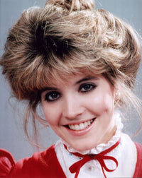 Crystal Bernard in High Collared Red and White Top Photo Print