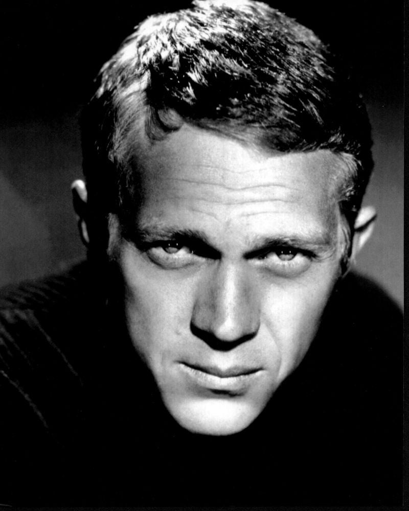 Steve McQueen Classic Headshot Black and White Photo Print (8x10)