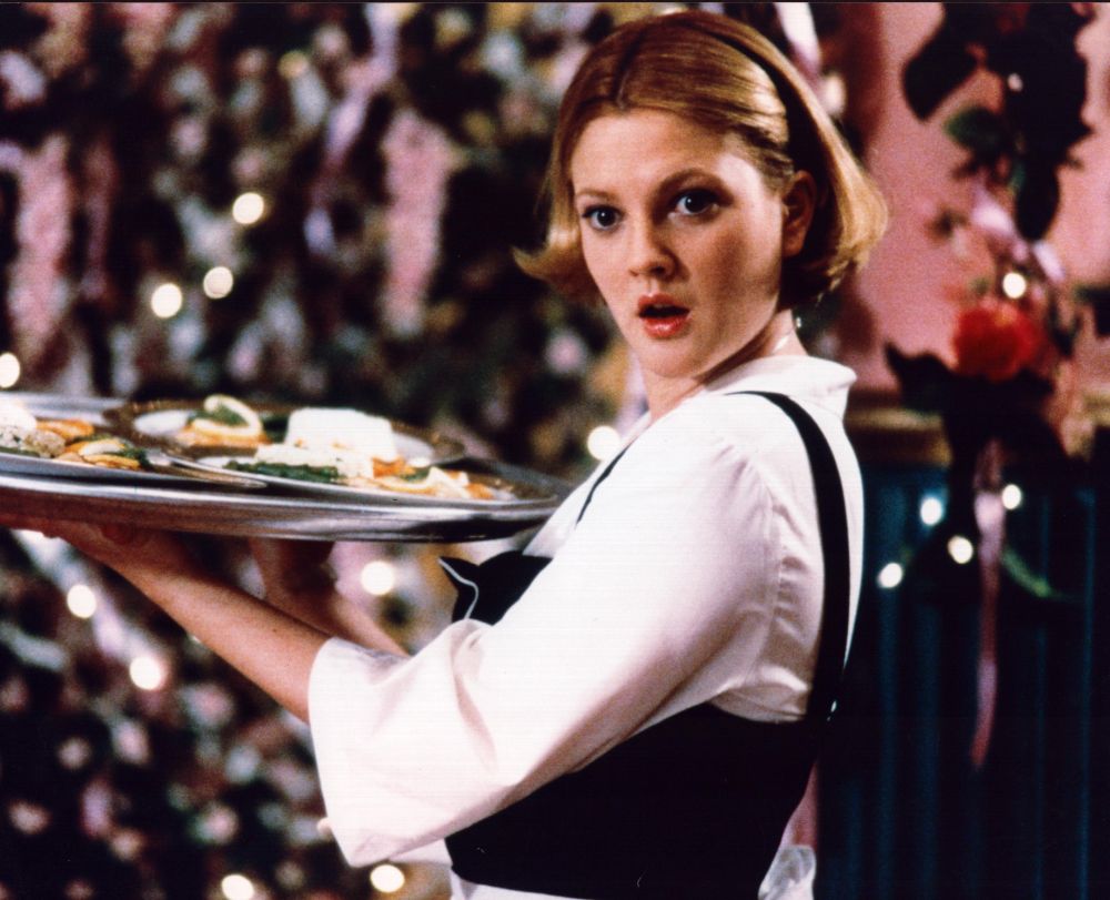 Drew Barrymore Wedding Singer photo print with food tray