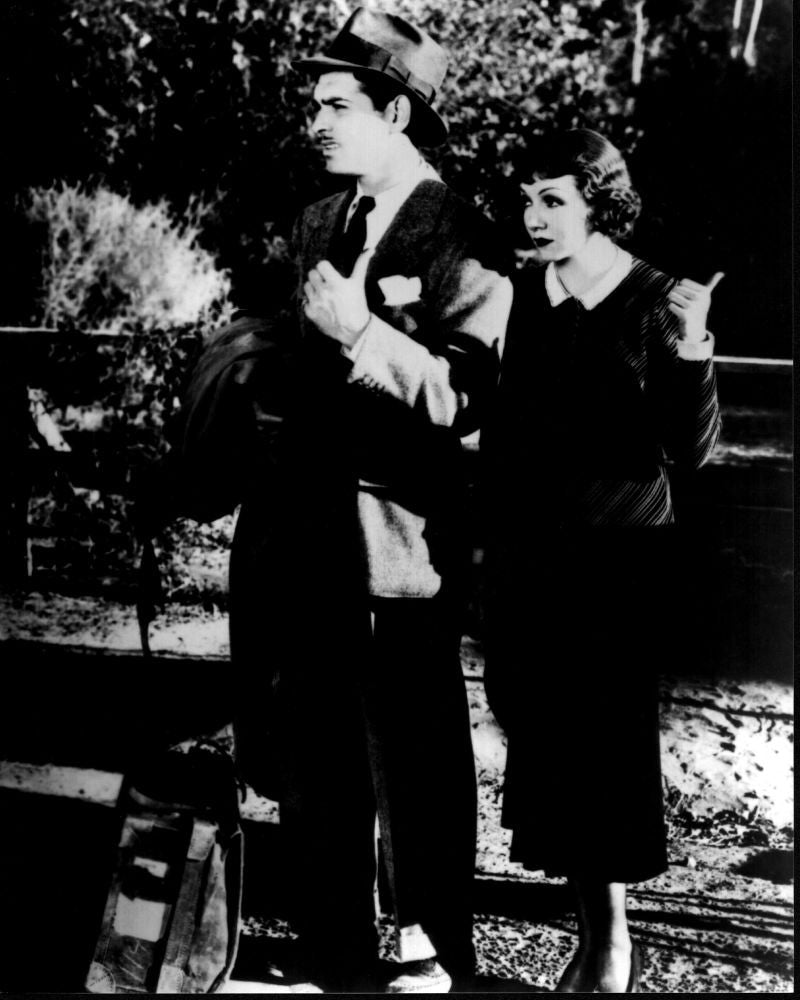 Clark Gable and Claudette Colbert Hitchhiking Photo Print from It Happened One Night